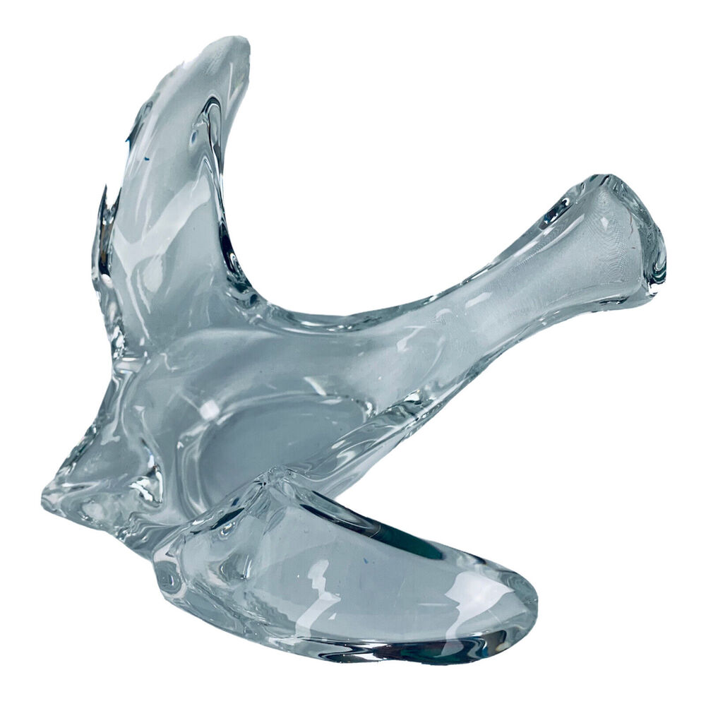 Princess House #458 French Lead Crystal Art Glass Bird Dove Bowl Dish